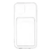 iPhone 12 Kılıf Kart Şeffaf Silikon - Şeffaf