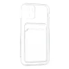 iPhone 12 Kılıf Kart Şeffaf Silikon - Şeffaf