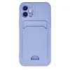 İphone 12 Kılıf Kelvin Kartvizitli Silikon - Lila