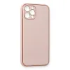 İphone 12 Pro Kılıf Coco Deri Silikon Kapak - Pembe