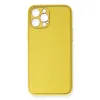İphone 12 Pro Kılıf Coco Deri Silikon Kapak - Sarı