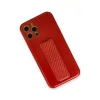 İphone 12 Pro Kılıf Coco Karbon Standlı Kapak - Kırmızı