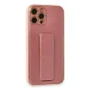 İphone 12 Pro Kılıf Coco Karbon Standlı Kapak - Pembe
