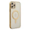 İphone 12 Pro Kılıf Magneticsafe Lazer Silikon - Gold