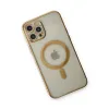 İphone 12 Pro Kılıf Magneticsafe Lazer Silikon - Gold
