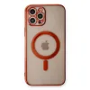 İphone 12 Pro Kılıf Magneticsafe Lazer Silikon - Kırmızı
