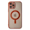 İphone 12 Pro Kılıf Magneticsafe Lazer Silikon - Kırmızı