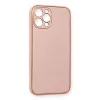 İphone 12 Pro Max Kılıf Coco Deri Silikon Kapak - Pembe