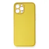 İphone 12 Pro Max Kılıf Coco Deri Silikon Kapak - Sarı
