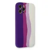 İphone 12 Pro Max Kılıf Ebruli Lansman Silikon - Mor-beyaz