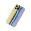 İphone 12 Pro Max Kılıf Ebruli Lansman Silikon - Sarı-lila
