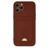 İphone 12 Pro Max Kılıf Kelvin Kartvizitli Silikon - Bordo