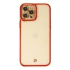 İphone 12 Pro Max Kılıf Liva Lens Silikon - Kırmızı