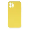 İphone 12 Pro Max Kılıf Nano İçi Kadife Silikon - Sarı
