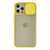 İphone 12 Pro Max Kılıf Palm Buzlu Kamera Sürgülü Silikon - Sarı