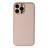 İphone 13 Pro Kılıf Coco Deri Silikon Kapak - Pembe