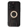 İphone 13 Pro Max Kılıf Merkür Magneticsafe Standlı Kapak - Siyah