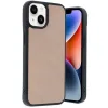 İphone 14 Kılıf Aras Deri Kapak - Pudra