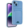 İphone 14 Kılıf Kelvin Kartvizitli Silikon - Mavi