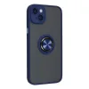 İphone 14 Kılıf Montreal Yüzüklü Silikon Kapak - Lacivert