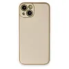 iPhone 14 Plus Kılıf Coco Deri Silikon Kapak - Gold