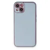 İphone 14 Plus Kılıf Coco Deri Silikon Kapak - Sky Blue