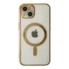 İphone 14 Plus Kılıf Magneticsafe Lazer Silikon - Gold