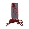 İphone 14 Pro Kılıf Divo Lazer Askılı Magsafe Kapak - Kırmızı