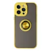 İphone 14 Pro Kılıf Montreal Yüzüklü Silikon Kapak - Sarı