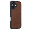 İphone 16 Kılıf Aras Deri Kapak - Taba