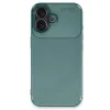 İphone 16 Kılıf Auto Focus Karbon Kapak - Koyu Yeşil