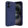 İphone 16 Kılıf Kelvin Kartvizitli Silikon - Lacivert