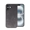 İphone 16 Plus Kılıf Aras Deri Kapak - Siyah