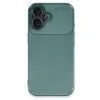 İphone 16 Plus Kılıf Auto Focus Karbon Kapak - Koyu Yeşil