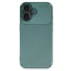 İphone 16 Plus Kılıf Auto Focus Karbon Kapak - Koyu Yeşil