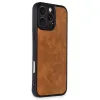 İphone 16 Pro Kılıf Aras Deri Kapak - Taba