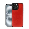 İphone 16 Pro Max Kılıf Aras Deri Kapak - Kırmızı