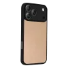 İphone 17 Pro Aras Deri Kapak - Pudra
