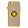 İphone 6 Kılıf Montreal Yüzüklü Silikon Kapak - Sarı