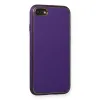 İphone 7 Kılıf Coco Deri Silikon Kapak - Mor