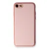 İphone 7 Kılıf Coco Deri Silikon Kapak - Pudra