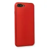 İphone 7 Plus Kılıf Coco Deri Silikon Kapak - Kırmızı