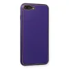 İphone 7 Plus Kılıf Coco Deri Silikon Kapak - Mor