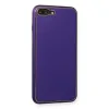 İphone 7 Plus Kılıf Coco Deri Silikon Kapak - Mor