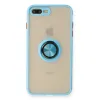 İphone 7 Plus Kılıf Montreal Yüzüklü Silikon Kapak - Buz Mavi