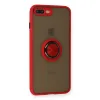 İphone 7 Plus Kılıf Montreal Yüzüklü Silikon Kapak - Kırmızı