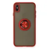 İphone X Kılıf Montreal Yüzüklü Silikon Kapak - Kırmızı