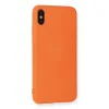 İphone X Kılıf Nano İçi Kadife Silikon - Turuncu