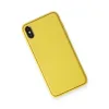 İphone Xs Max Kılıf Coco Deri Silikon Kapak - Sarı