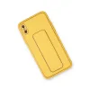 İphone Xs Max Kılıf Coco Deri Standlı Kapak - Sarı